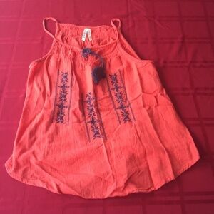 Orange embroidered blouse